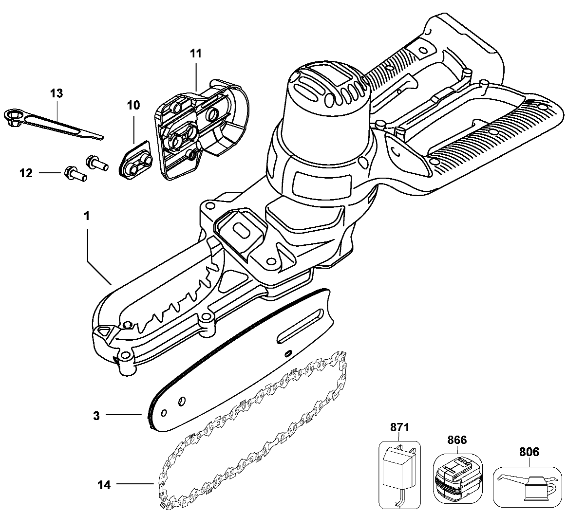 Default Diagram and Parts List for NLP1800B Type 1 Black and Decker Charger